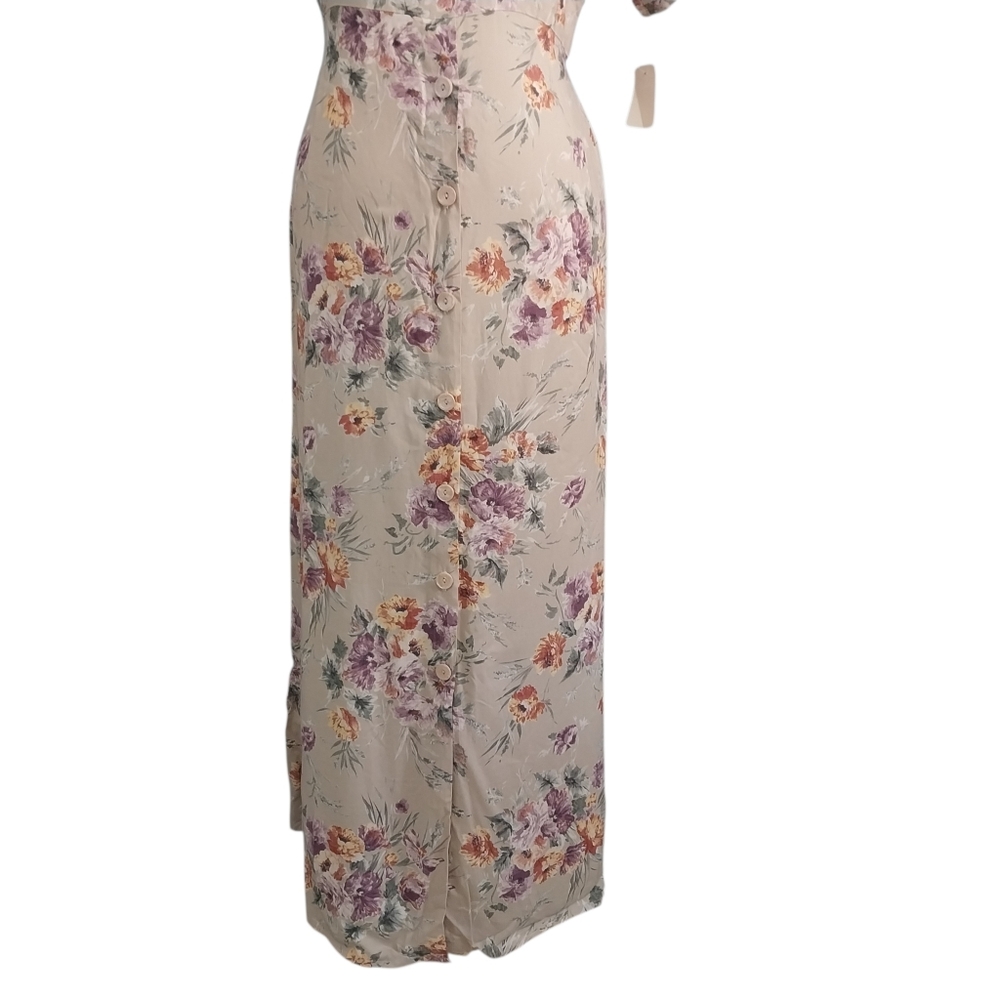 Vtg Susan Burrowes Size Large 90s Country Springtime Floral Cottagecore Dress - Picture 6 of 16